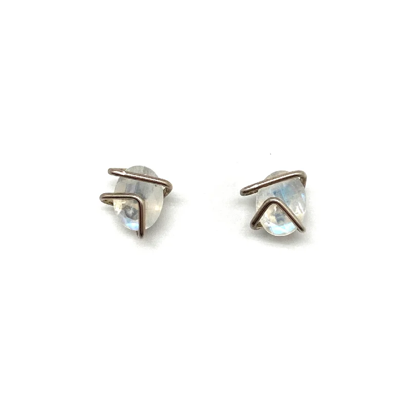 Geo Studs - Rainbow Moonstone