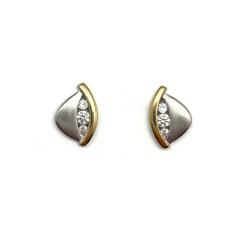 Gold and Silver CZ Studs