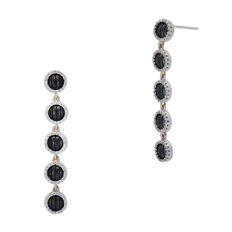 Industrial Finish Pavé Grit Drop Earrings