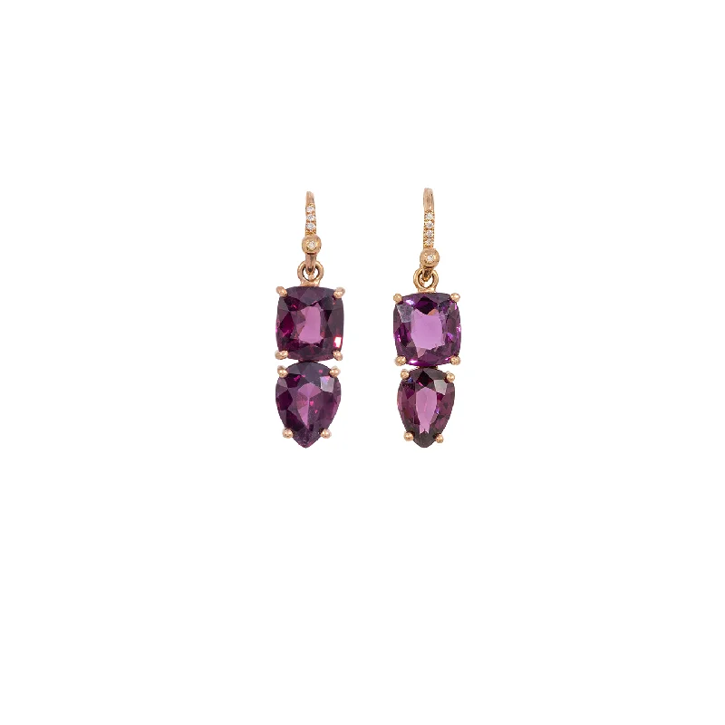 Irene Neuwirth 'Gemmy Gem' One-Of-A-Kind Garnet Two Stone Earrings