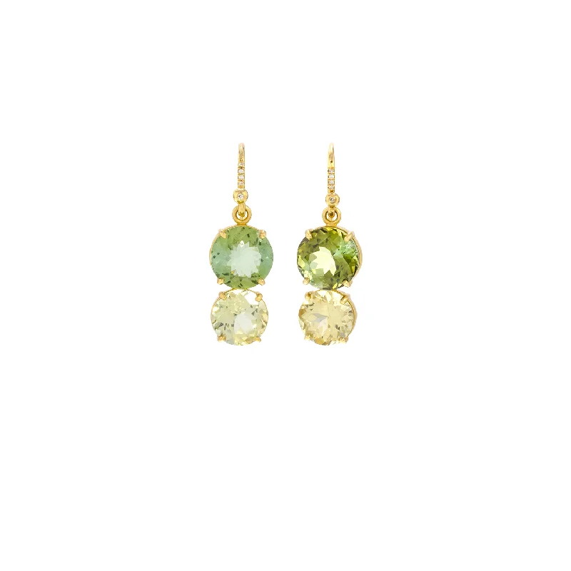 Irene Neuwirth 'Gemmy Gem' One-Of-A-Kind Green Tourmaline Double Stone Earring