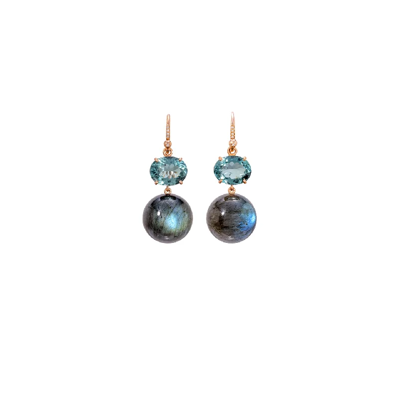 Irene Neuwirth 'Gumball' Labradorite Spheres and Tourmaline Earrings