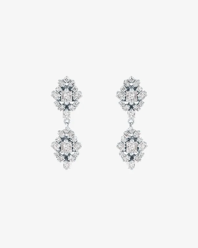 La Fantaisie Double Star Diamond Drop Earrings