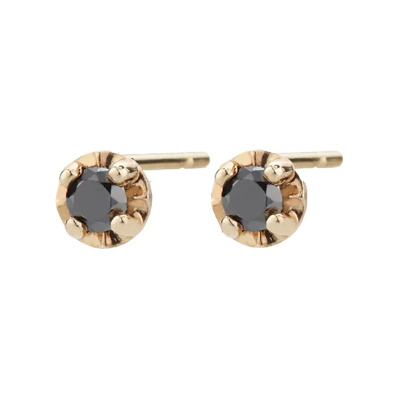 Large black diamond studs