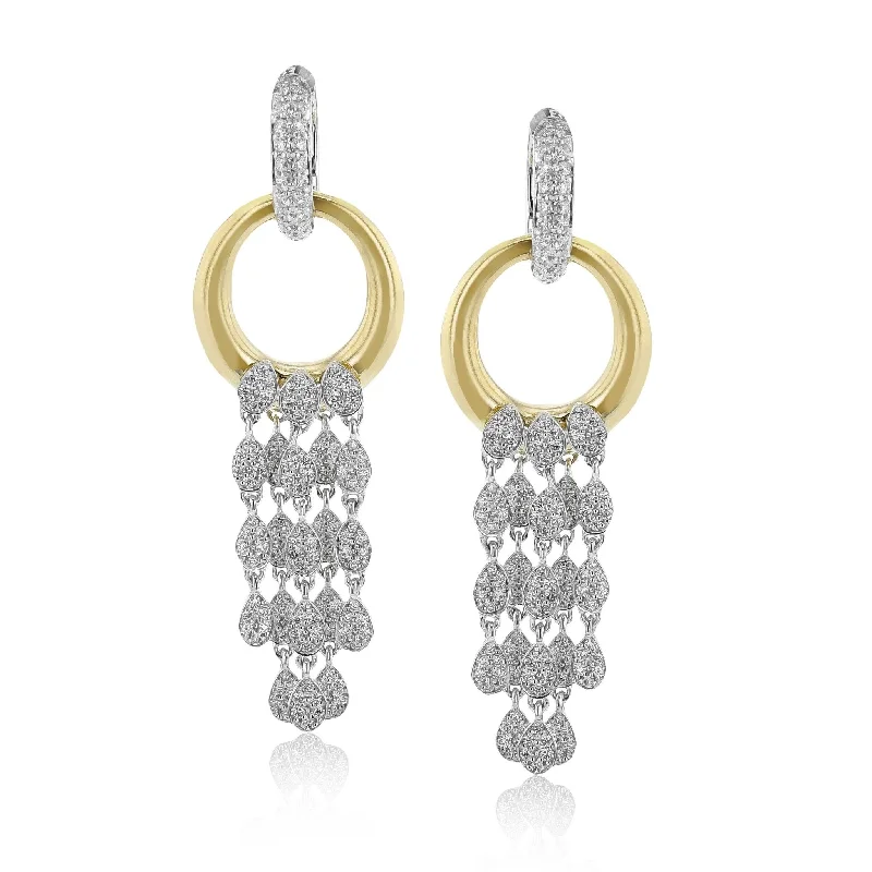 Drop Earrings in 18k Gold with Diamonds