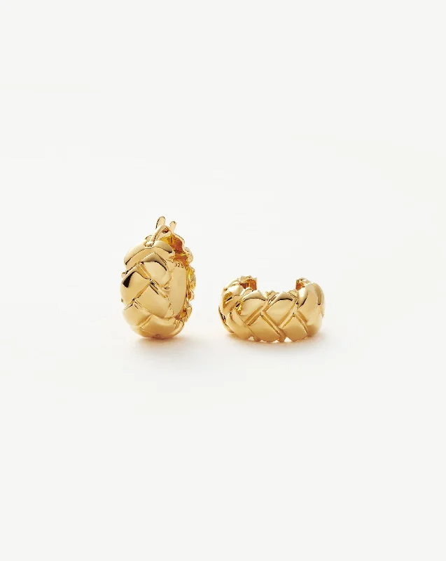 Lucy Williams Waffle Mini Hoop Earrings | 18k Gold Vermeil