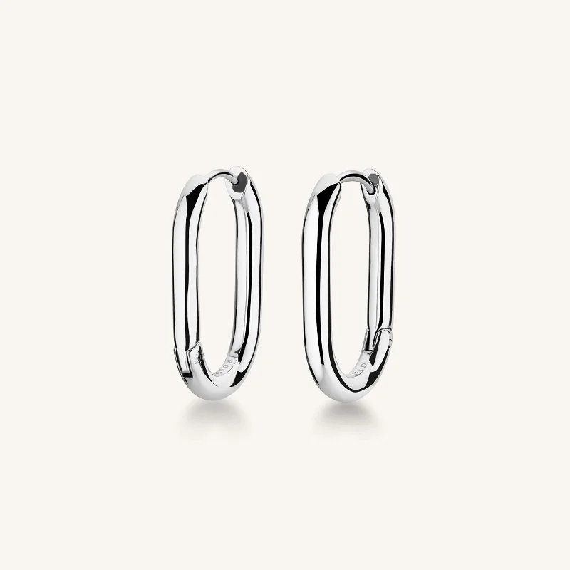 Oval Hoops Silver