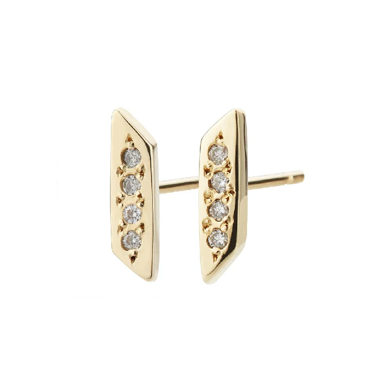 Parallelogram Earring, White Diamond