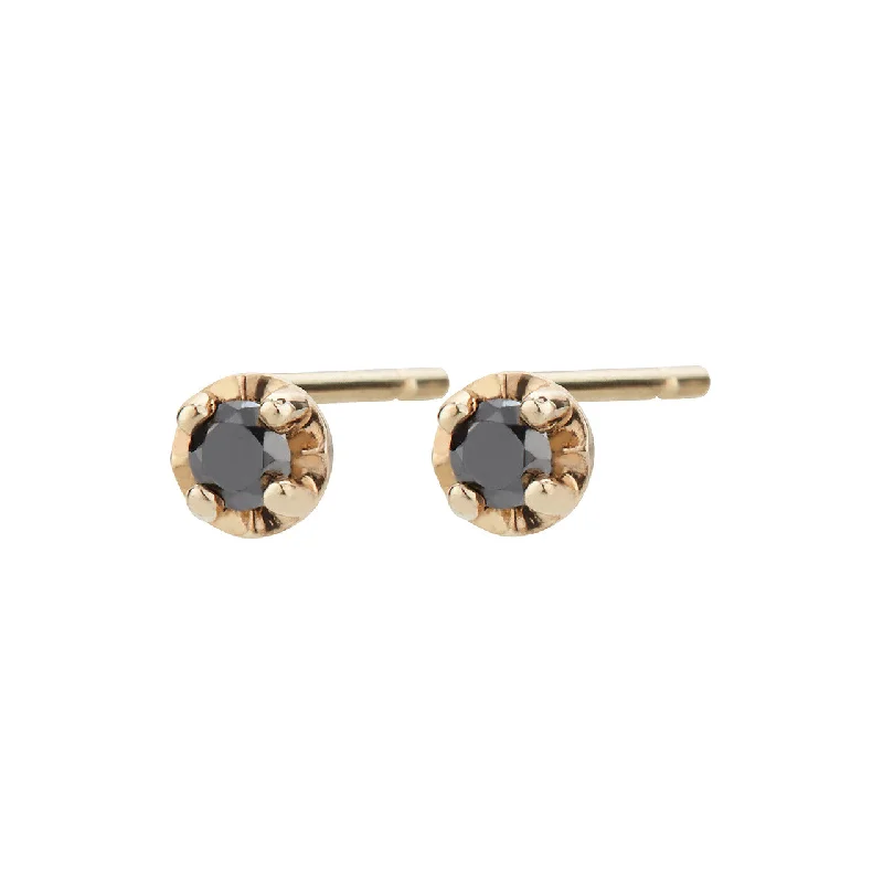 Small prong studs, black diamond