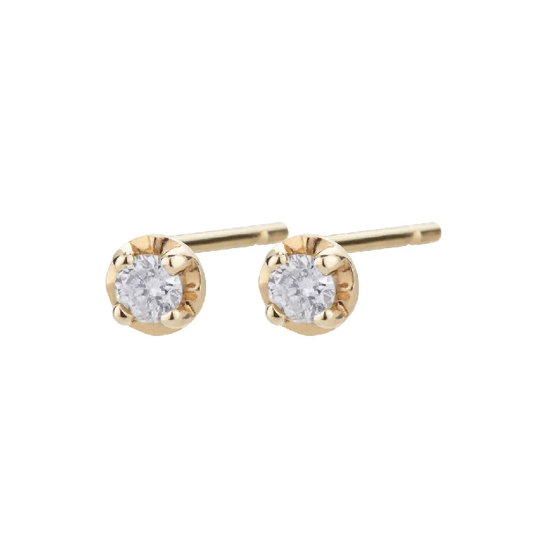 Large prong studs, white diamond