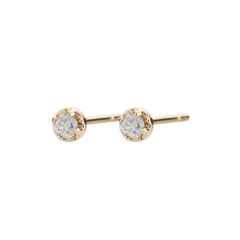 Medium prong studs, white diamond