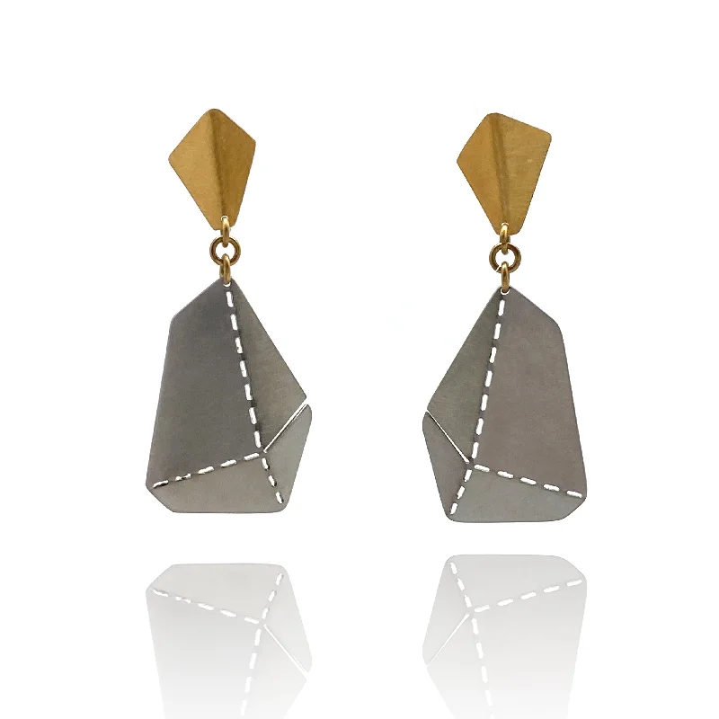 Short Origami Earrings - Gold