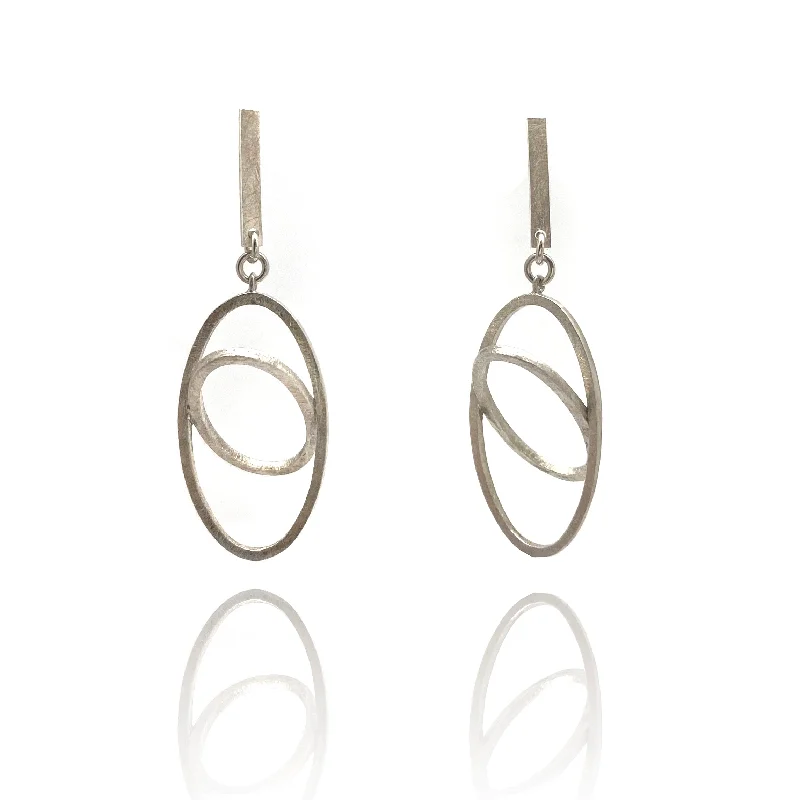 Silver Orbital Dangle Earrings