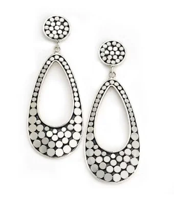 Sterling Silver Dot Design Drop Earrings by Samuel B.