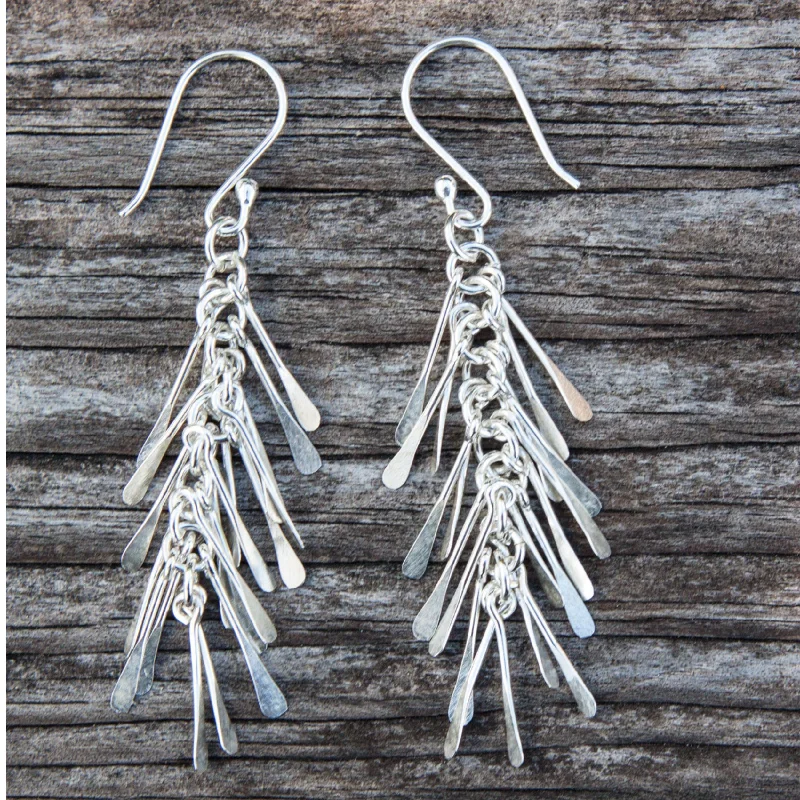 Sterling Silver Fringe Drop Earrings