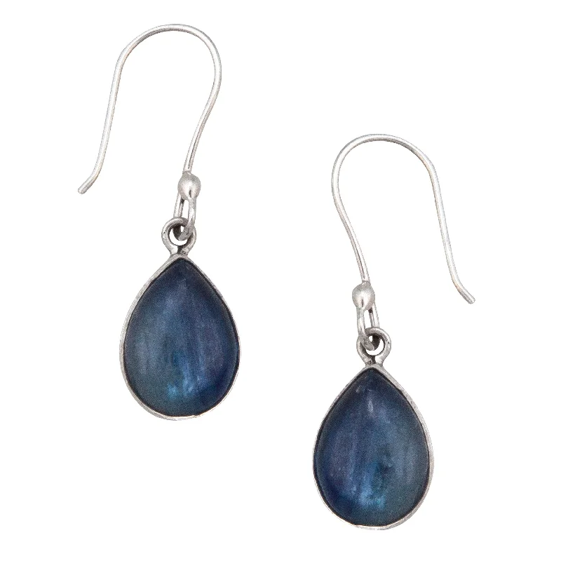 Sterling Silver Kyanite Teardrop Earrings