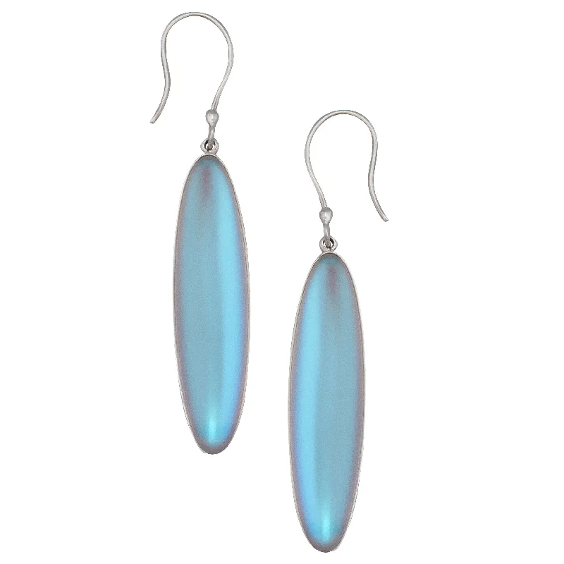 Sterling Silver Luminite Oblong Drop Earrings