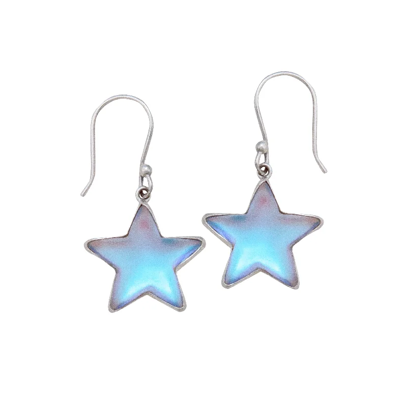 Sterling Silver Luminite Star Drop Earrings