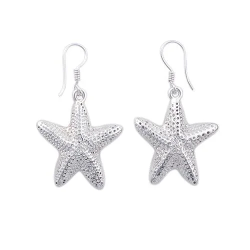 Sterling Silver Starfish Drop Earrings