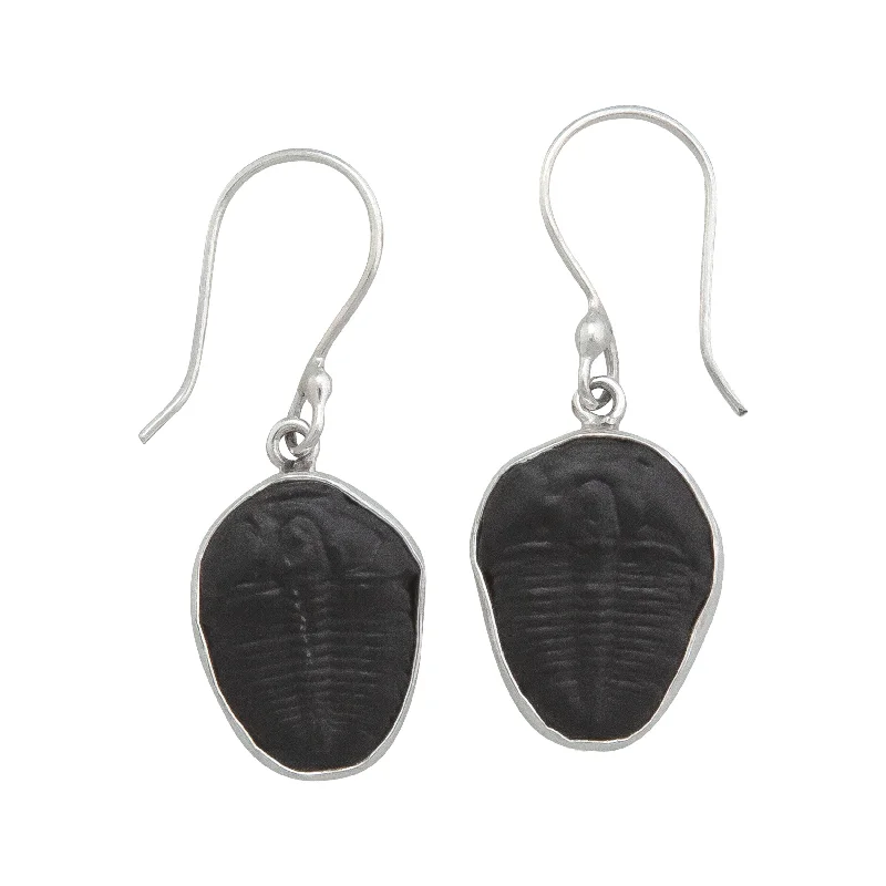 Sterling Silver Trilobite Drop Earrings