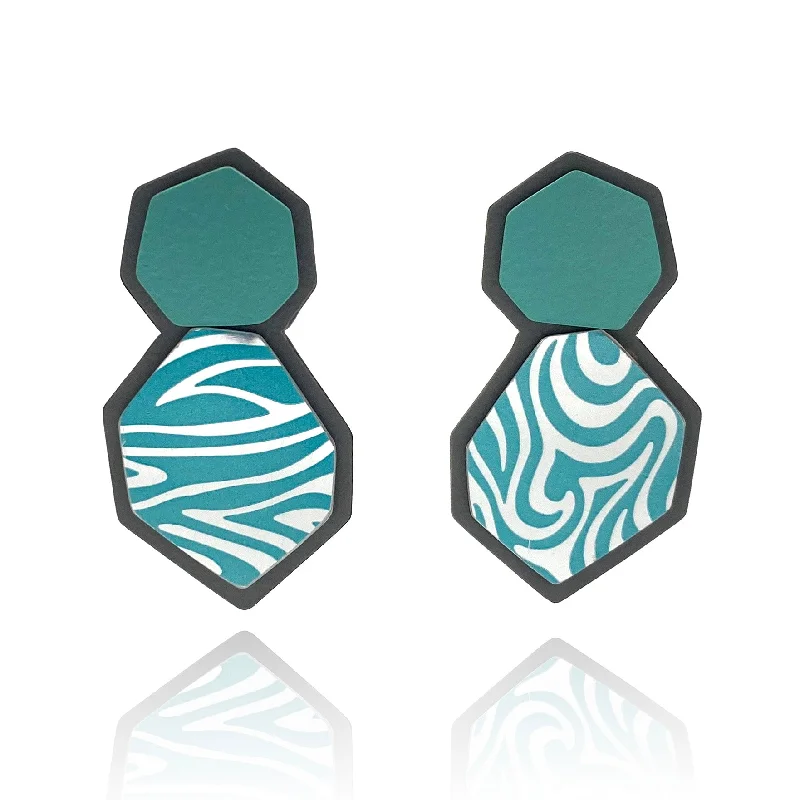 Teal and Grey Anna Brew Studs