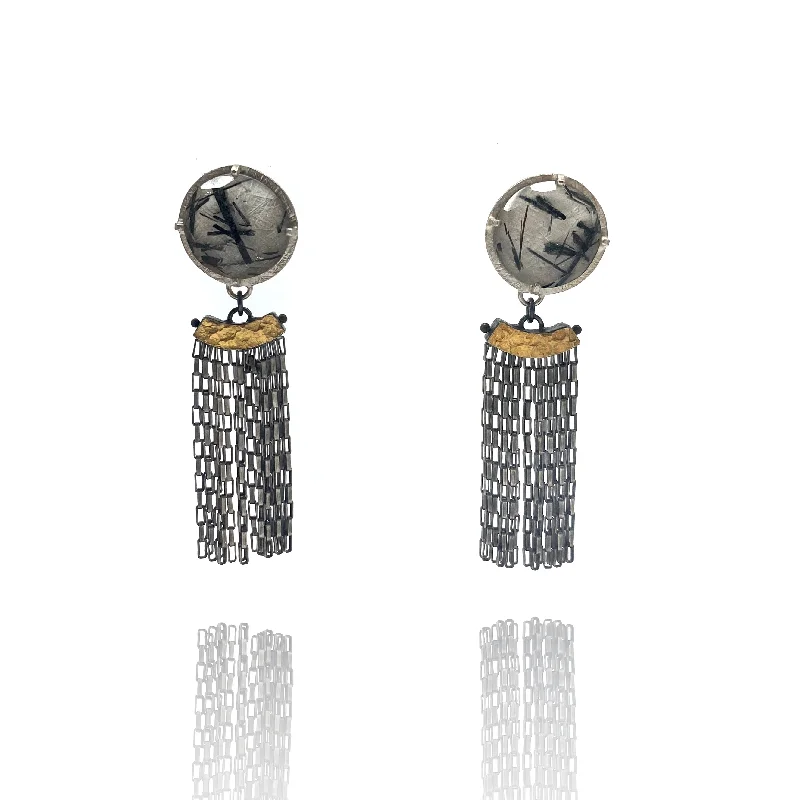 Tourmalated Quartz Fringe Earrings