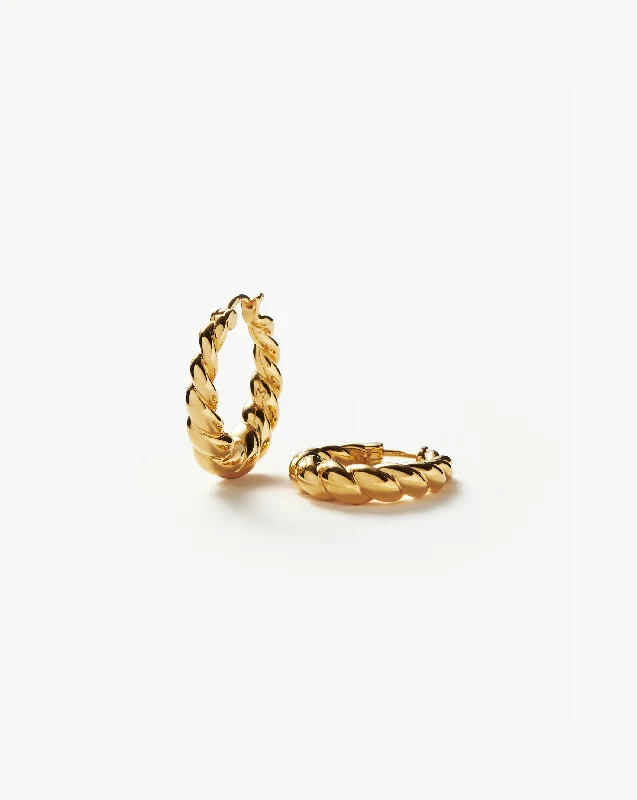 Twisted Tidal Medium Hoop Earrings | 18k Gold Plated