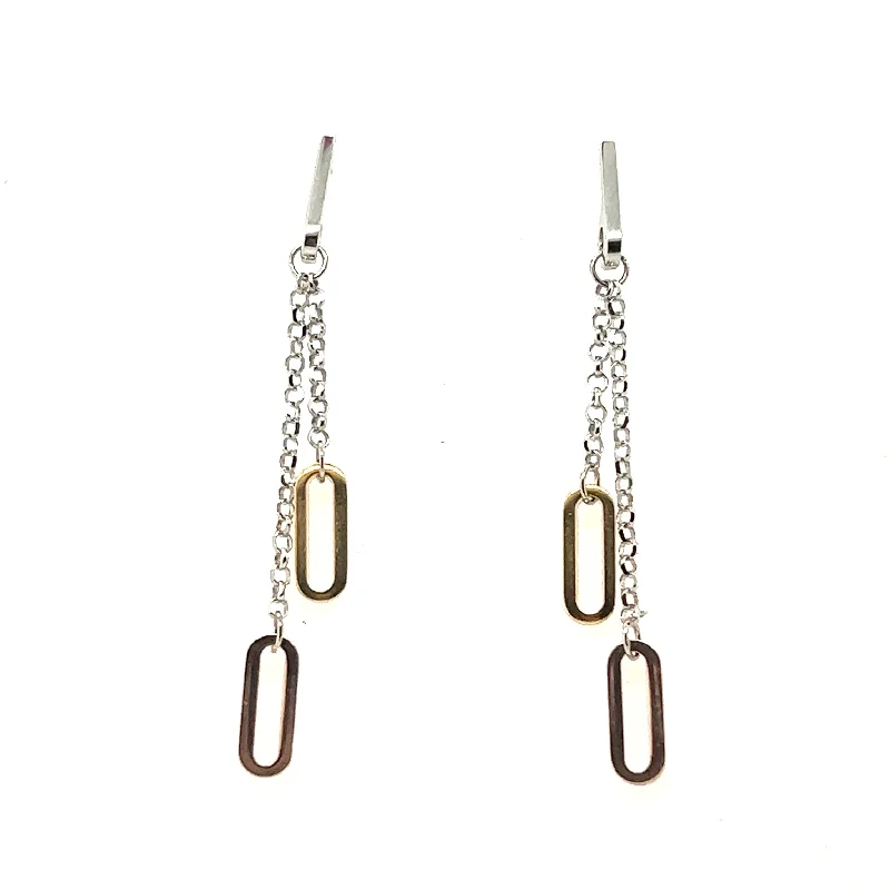 Two Tone Drop Earrings