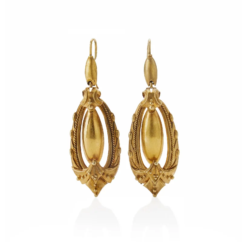 Victorian 15K Gold Pendant Pendant Earrings